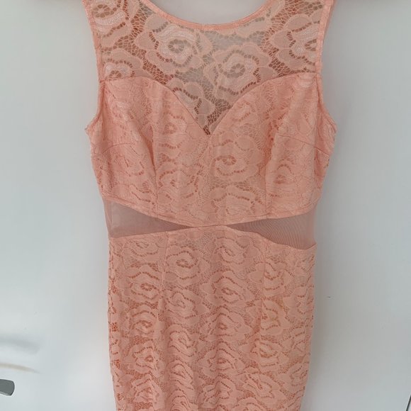 Maniju blush lace evening dress - Picture 6 of 9